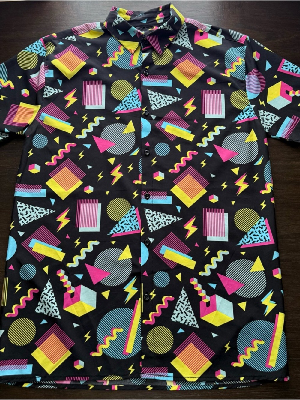 Drill Clothing Geometric Button Up Shirt Mens Small Retro